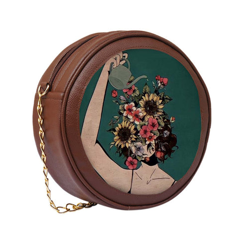Personalised Round Sling Bag for Globetrotting Fashionistas - Uncommongifts.in