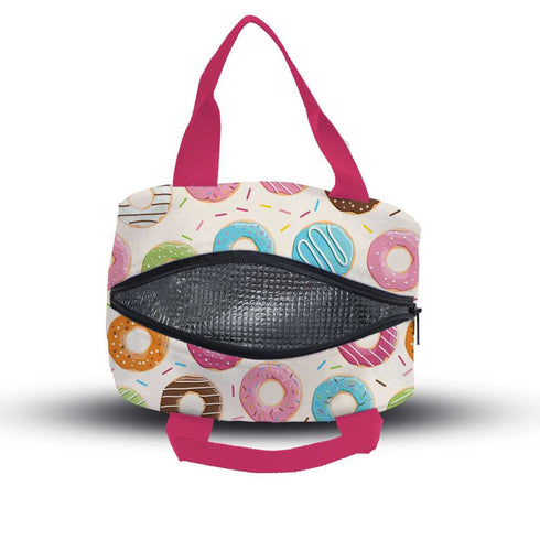 Personalised Donuts Printed Kids Lunch Bag With Handle