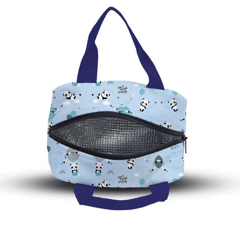 Personalised Panda Printed Kids Lunch Bag With Handle