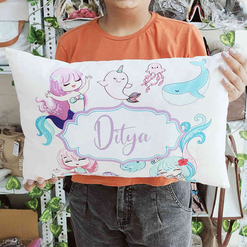Personalized Little Mermaid Printed Kids Pillow