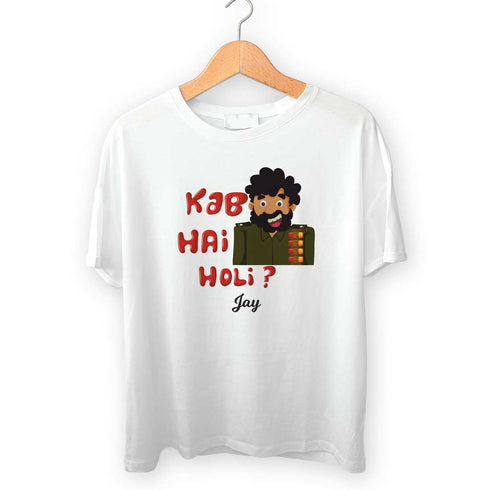 Kab Hai Holi? Personalized Printed T-Shirt - Uncommongifts.in