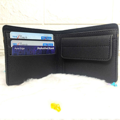 Personalised Men's Wallet With Charm - Black - Uncommongifts.in