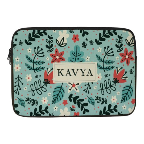 Floral Printed Personalised Laptop Sleeve/Cover - Uncommongifts.in