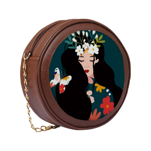 Personalized Round Sling Bag for Fashionistas - Uncommongifts.in