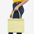 Yellow Geometric Printed Customised Box Tote Bag - Uncommongifts.in