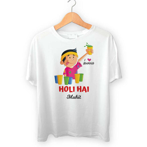 Holi Hai Personalised Printed Holi T-Shirt - Uncommongifts.in