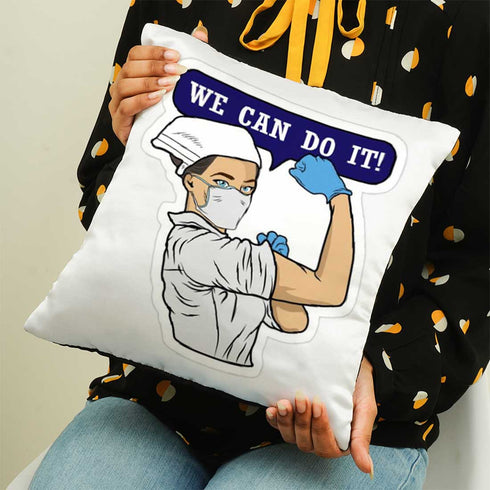 We Can Do It Nurse Printed Personalised Cushion - Uncommongifts.in