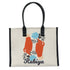 Personalised Hand Floral Printed Box Tote Bag - Uncommongifts.in