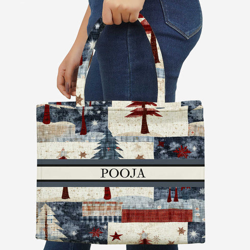 Customized Christmas Theme Box Tote Bag - Uncommongifts.in