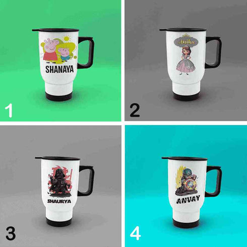 Personalised Cartoon Printed Kids Travel Mug