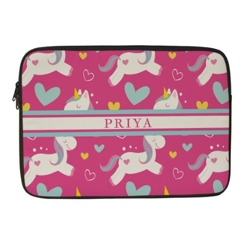 Unicorn Printed Personalised Laptop Sleeve/Cover - Uncommongifts.in