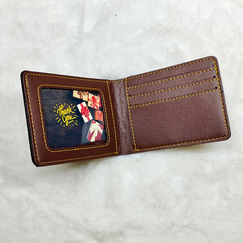 Personalised Men's Wallet With Charm - Dark Brown - Uncommongifts.in