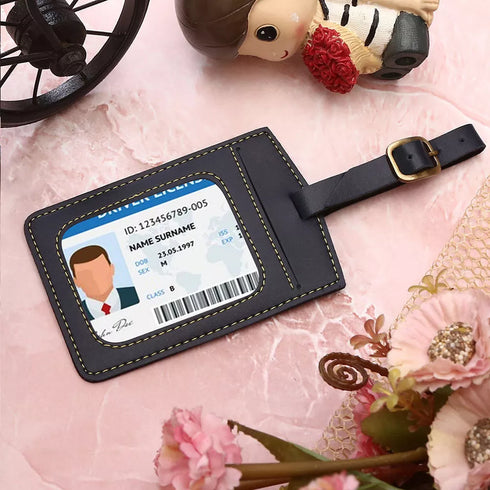 Personalised Luggage Tag With Charms - Grey - Uncommongifts.in