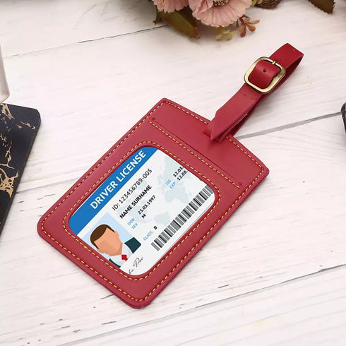 Personalised Luggage Tag With Charms - Pink - Uncommongifts.in