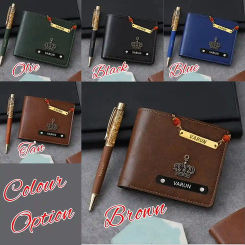 Customized Men's Wallet Rakhi Combo