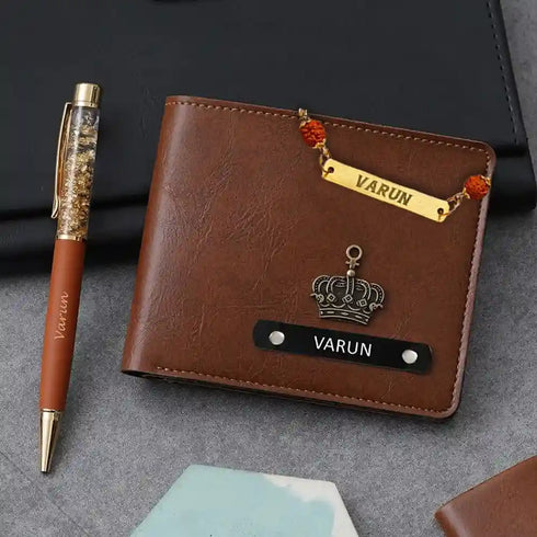 Customized Men's Wallet Rakhi Combo