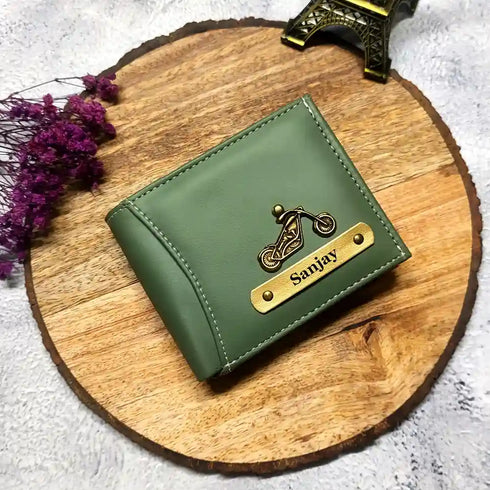 Personalised Men's Wallet With Charm - Black