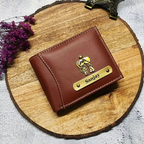 Personalised Men's Wallet With Charm - Black