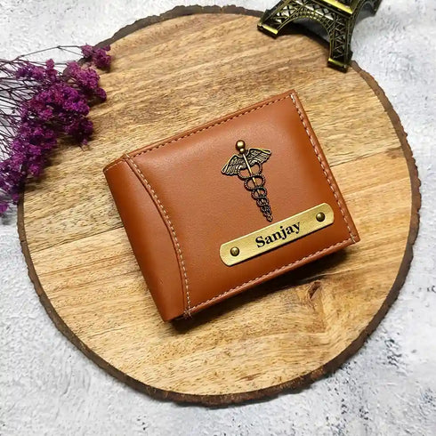 Personalised Men's Wallet With Charm - Black