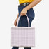 Purple Geometric Printed Customised Box Tote Bag - Uncommongifts.in