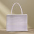 Purple Geometric Printed Customised Box Tote Bag - Uncommongifts.in
