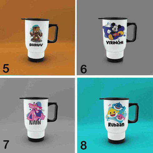 Personalised Cartoon Printed Kids Travel Mug