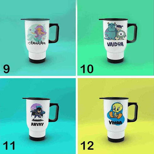Personalised Cartoon Printed Kids Travel Mug