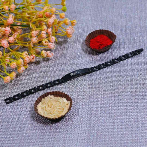 Personalised Gold Bracelet Rakhi For Brother