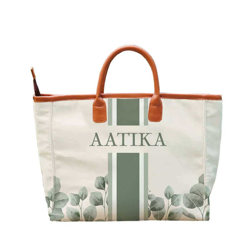 Green Strap Printed Personalised Luna Handbag