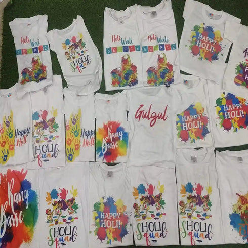 Personalized Happy Holi Printed T-Shirt