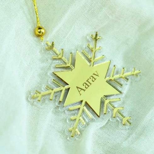 Personalized Star Flakes Acrylic Ornament For Christmas