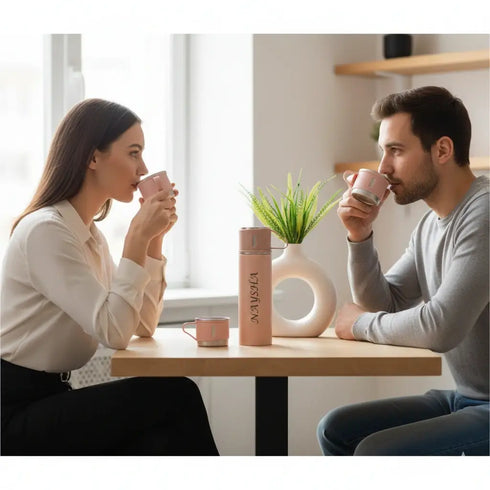 Customize Vacuum Flask Set Water Bottle - Pink