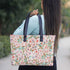 Pink Floral Print Women's Office Bag - Uncommongifts.in
