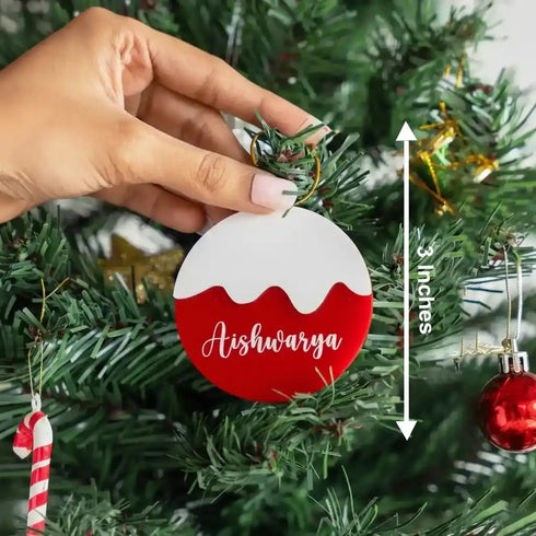 Personalised Snow Bauble Christmas Ornament