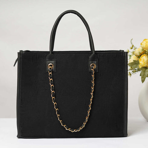 Black Dazzle Personalised Handbag - Uncommongifts.in