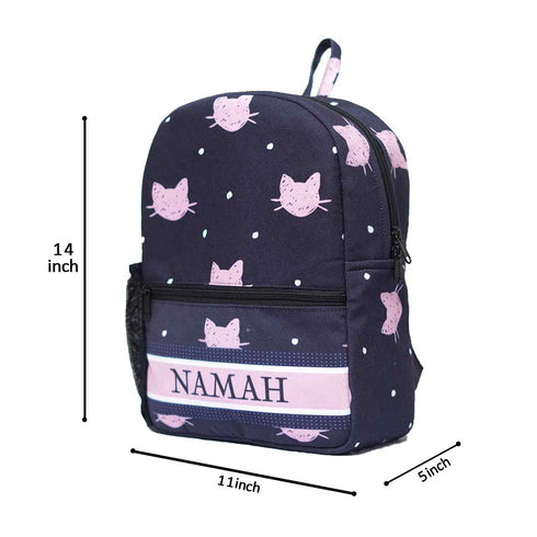 Personalised Cat Printed Kids Bag Pack