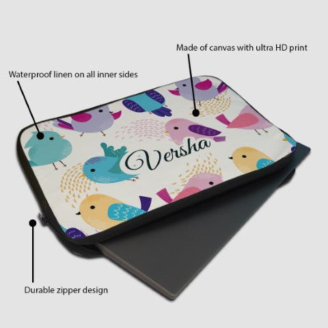 Birds Personalised Printed Laptop Sleeve/Cover - Uncommongifts.in