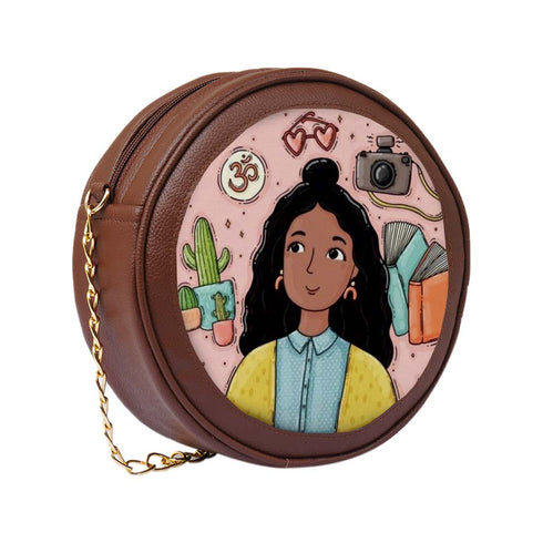 Personalised Round Sling Bag for Easy Carrying and Chic Looks - Uncommongifts.in