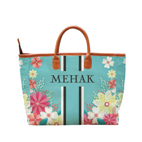 Floral Printed Personalised Luna Handbag