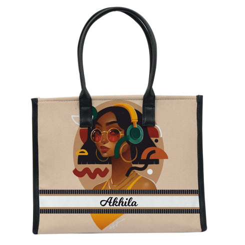 Personalised Girl Printed Box Tote Bag - Uncommongifts.in