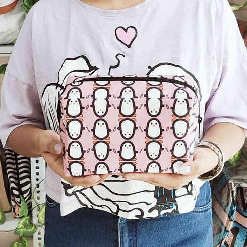 Personalised Penguins Printed Box Pouch