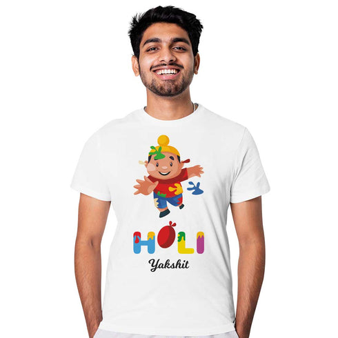 Holi Personalized Printed T-Shirt - Uncommongifts.in