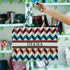 Customized Chevron Printed Multicolor Handheld Box Bag - Uncommongifts.in