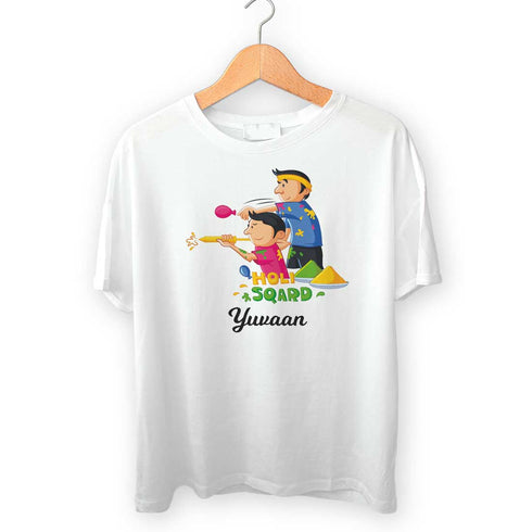 Holi Sqard Personalized Printed T-Shirt - Uncommongifts.in