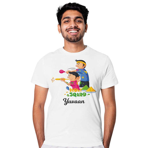 Holi Sqard Personalized Printed T-Shirt - Uncommongifts.in
