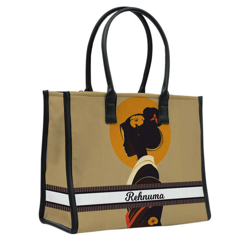Personalised Girl Printed Box Tote Bag - Uncommongifts.in