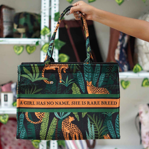 Customized Animal Printed Green Handheld Box Bag - Uncommongifts.in