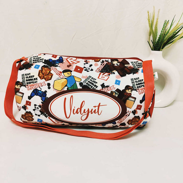 Personalised Panda Printed Kids Sling Duffle Bag