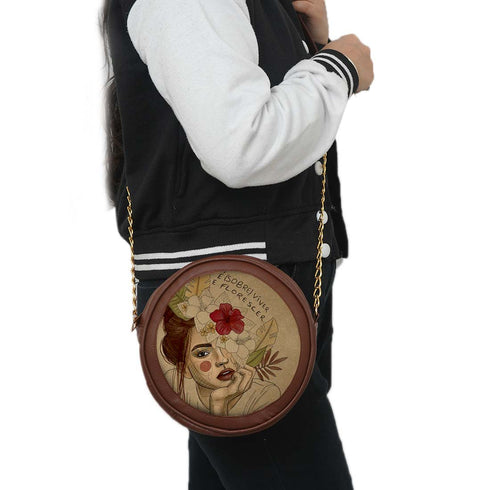 Personalized Canvas Round Sling Bag - Uncommongifts.in