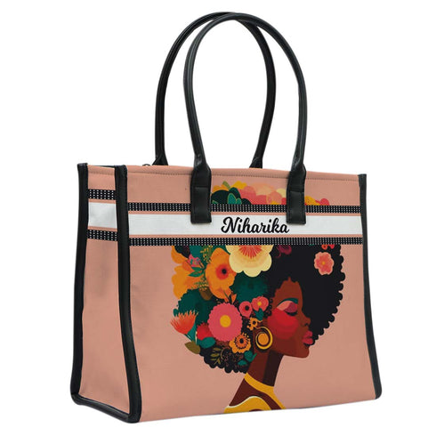 Personalised Girl Printed Box Tote Bag - Uncommongifts.in